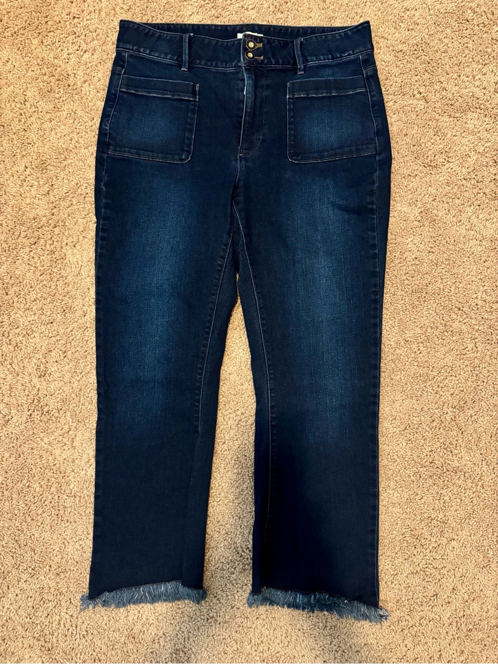Spartina 449 High-Rise Frayed-Hem Jeans - Ocean Blue - Picture 4 of 7